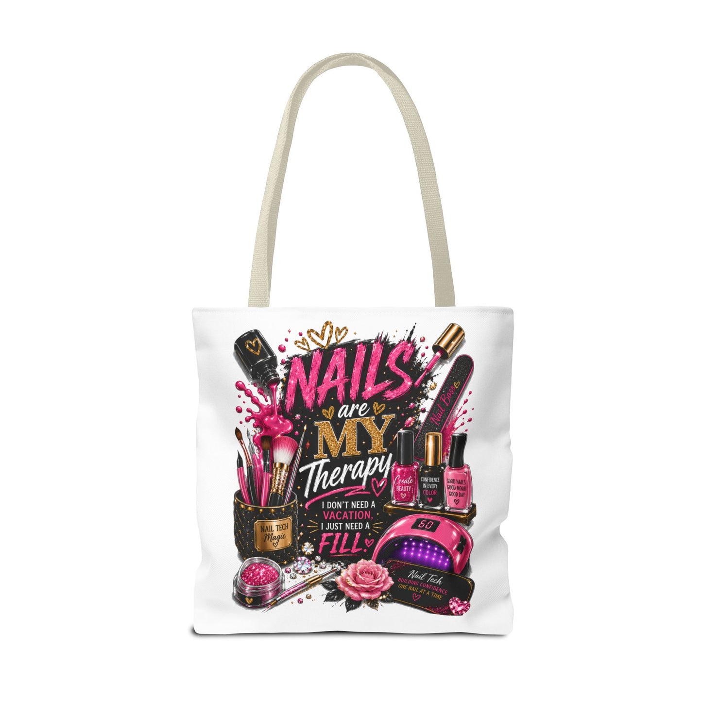 Nails Are My Therapy Tote Bag — Nail Tech Cosmetic Makeup Salon Gift