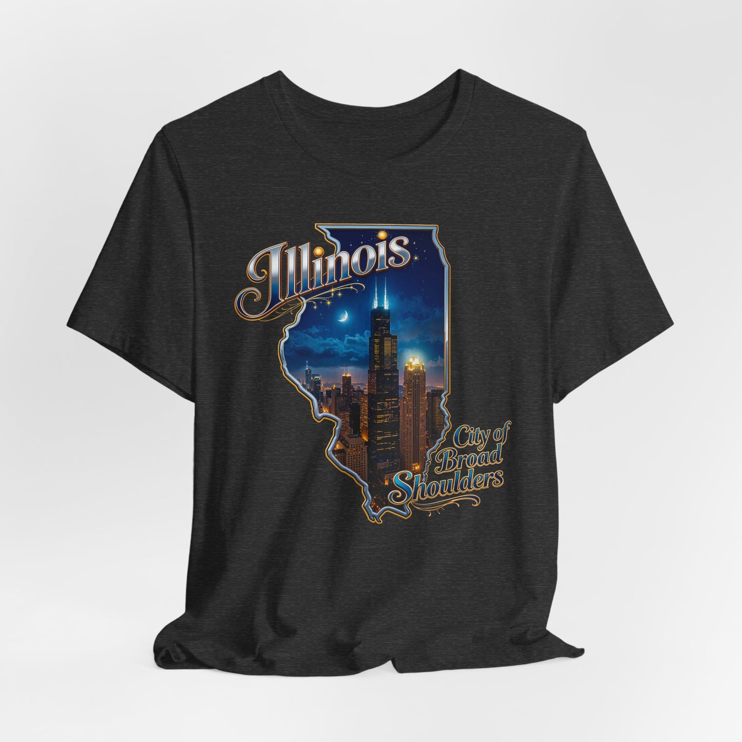 Illinois State Tee — 'City of Broad Shoulders' Chicago Skyline T-Shirt