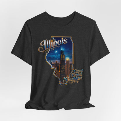 Illinois State Tee — 'City of Broad Shoulders' Chicago Skyline T-Shirt