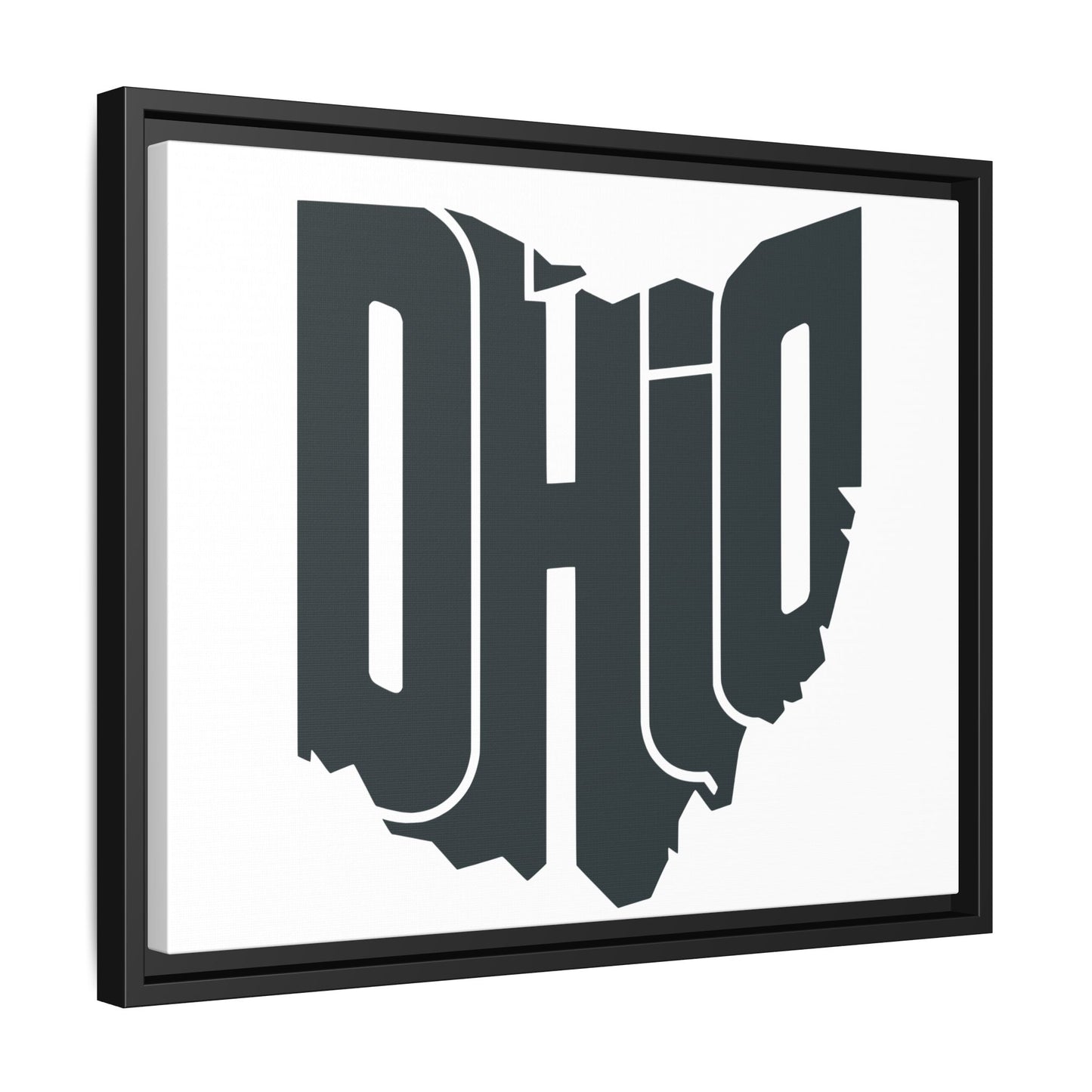 Ohio State Silhouette Matte Framed Canvas — Modern State Wall Art