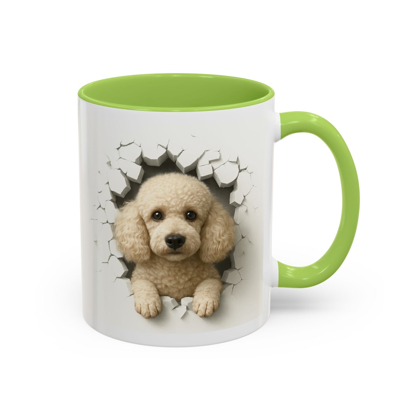 Poodle Peeking Accent Coffee Mug – Cute Dog Lover Gift (11/15oz)