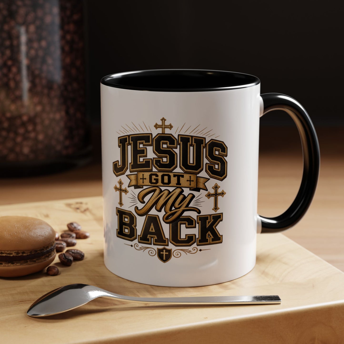 Jesus Got My Back Accent Coffee Mug – Faith Prayer Christian Gift (11/15oz)