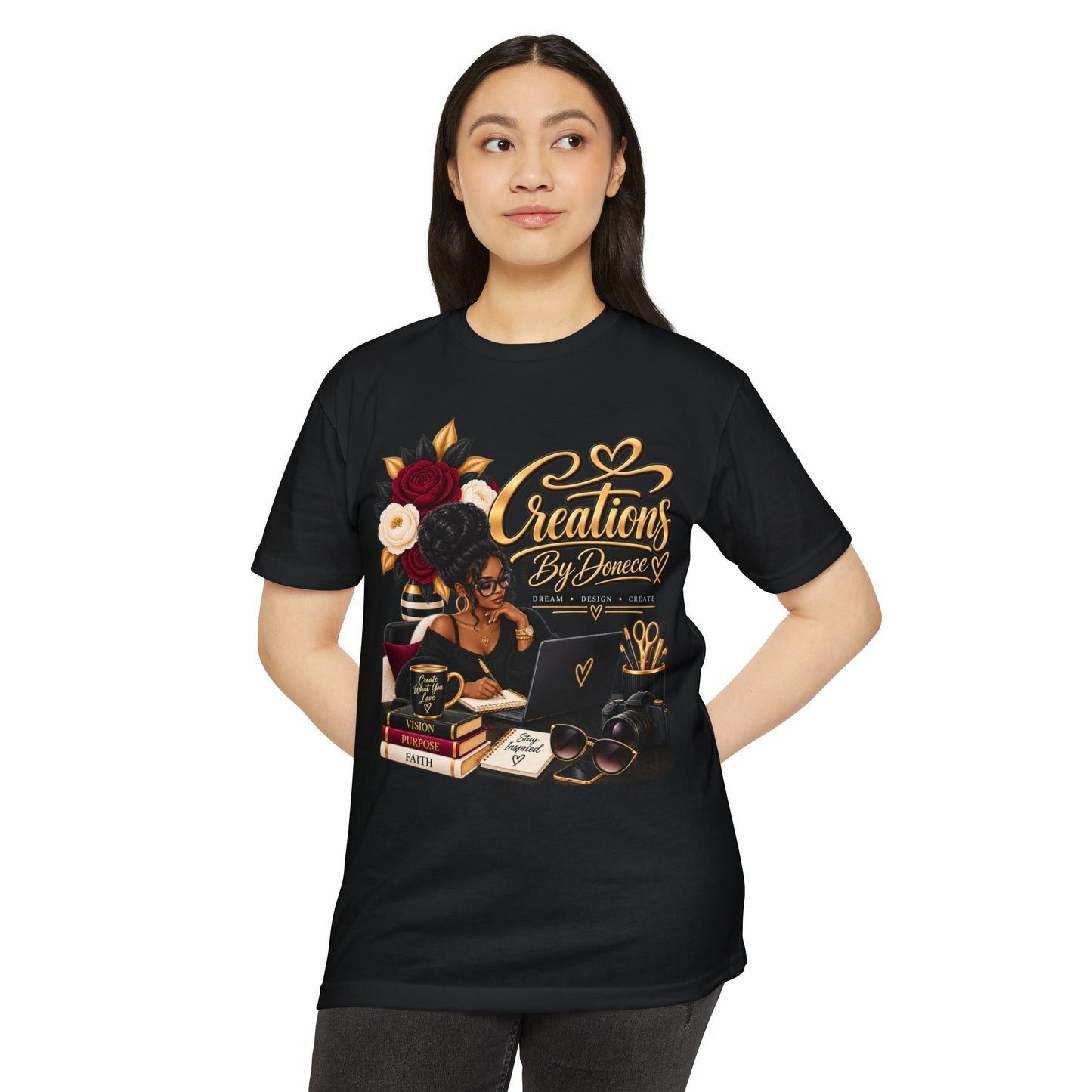 Creations By Denee Graphic T-Shirt — Black Woman Designer Artist Desk Tee