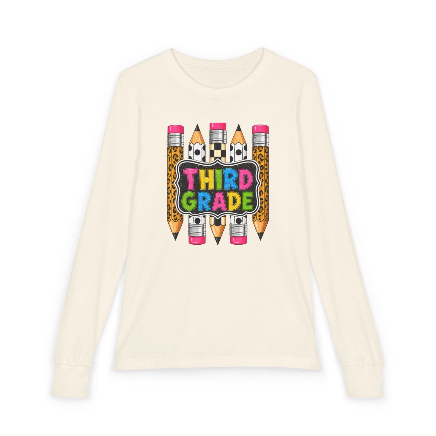 Third Grade Pencil Graphic Long Sleeve Tee