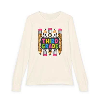 Third Grade Pencil Graphic Long Sleeve Tee