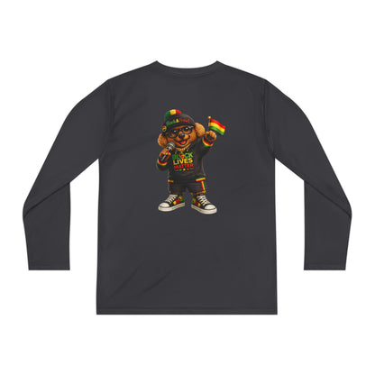 Youth Long Sleeve Tee — Black Lives Matter Kid Graphic with Rasta Flag