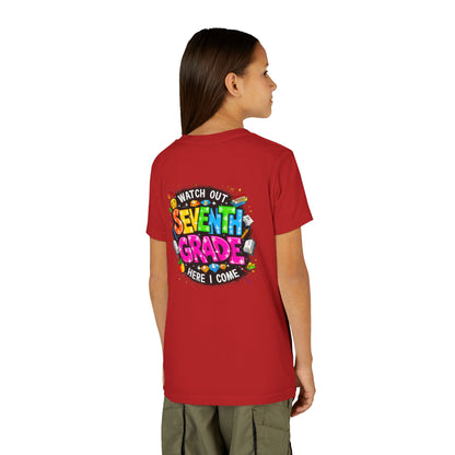 Seventh Grade Kids T-Shirt – “Watch Out Seventh Grade Here I Come” Back-to-School Tee