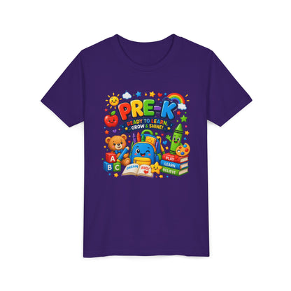 Pre-K Ready To Learn Kids T-Shirt — Colorful Preschool Back-to-School Tee