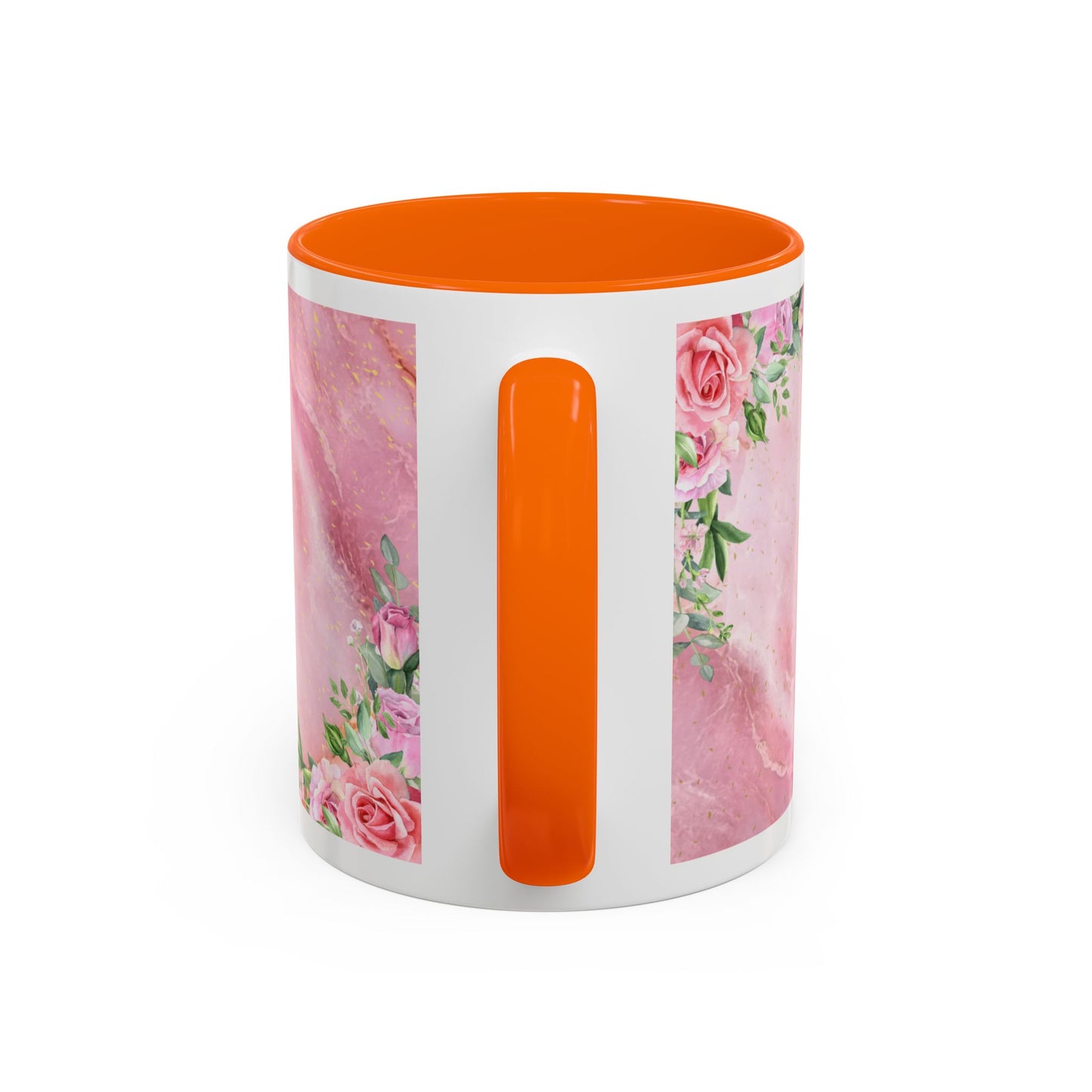 Mother’s Love Accent Coffee Mug — “A Mother's Love is the Heart of the Family” (Pink Floral, 11/15oz)