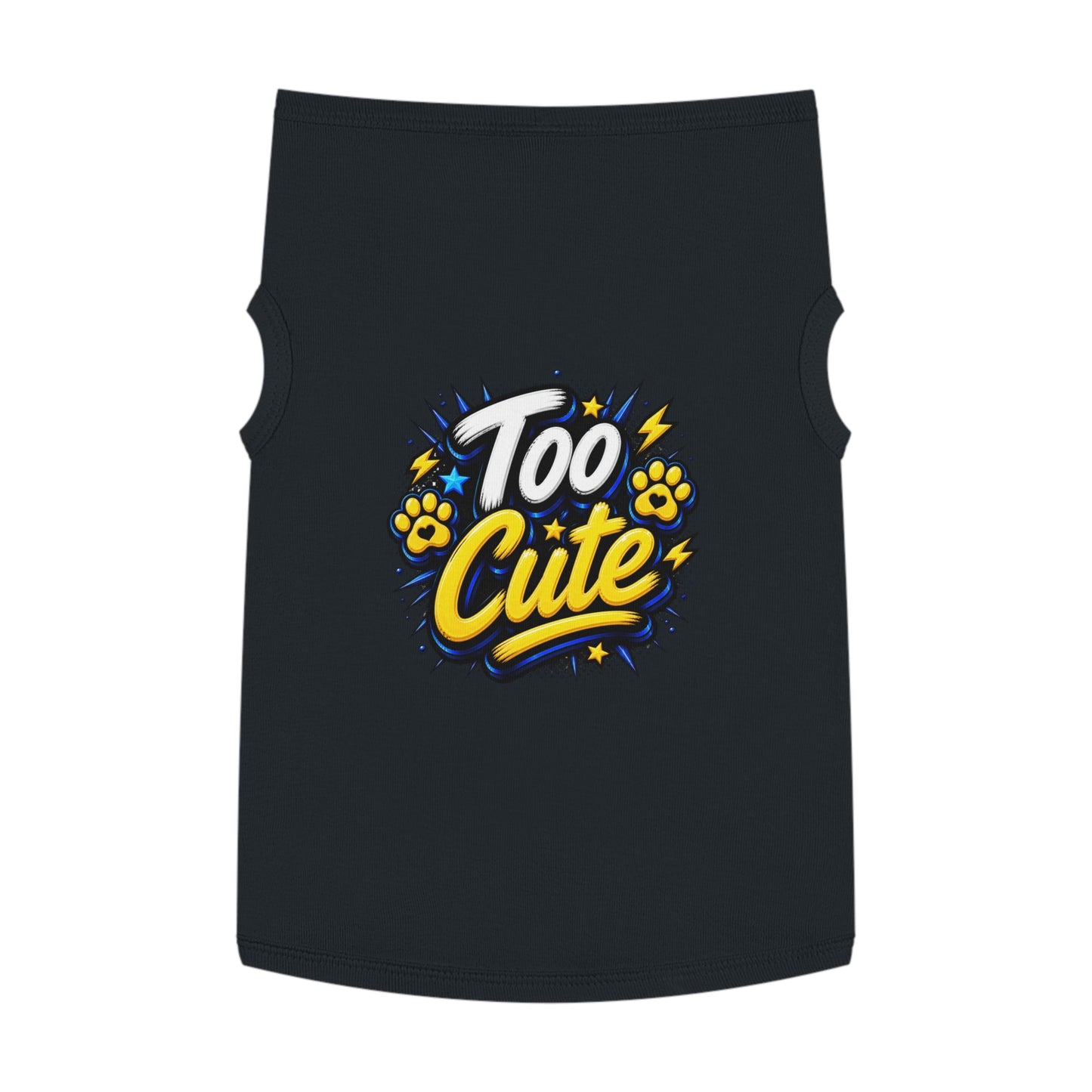 Too Cute Pet Tank Top – Graphic Dog & Cat Tee with Paw Print Design