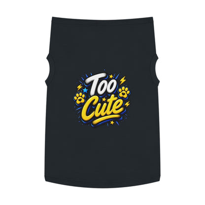 Too Cute Pet Tank Top – Graphic Dog & Cat Tee with Paw Print Design