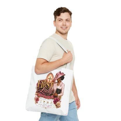 First Lady Tote Bag — Faithful Church Lady Floral Churchgoing Purse