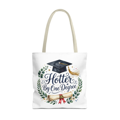 Graduation Tote Bag - "Hotter By One Degree" Cap & Diploma Gift Tote