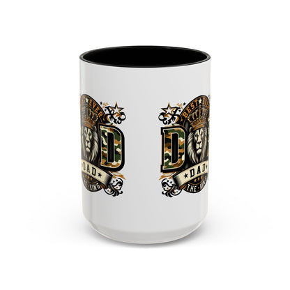 Dad Coffee Mug — "Best Ever Dad" Lion Crest Accent Mug (11/15oz)