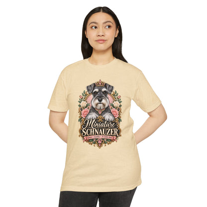 Miniature Schnauzer Floral Portrait T-Shirt