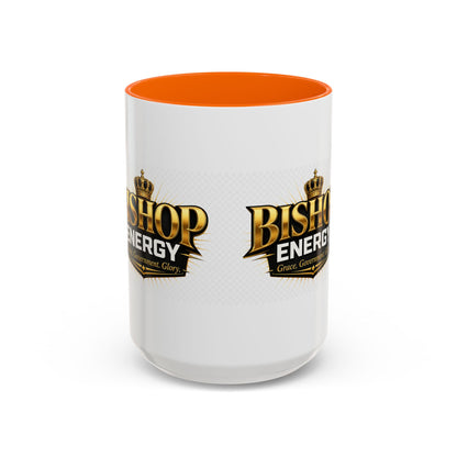 Bishop Energy Coffee Mug — Gold Crown Logo Accent Ceramic Mug (11/15oz)