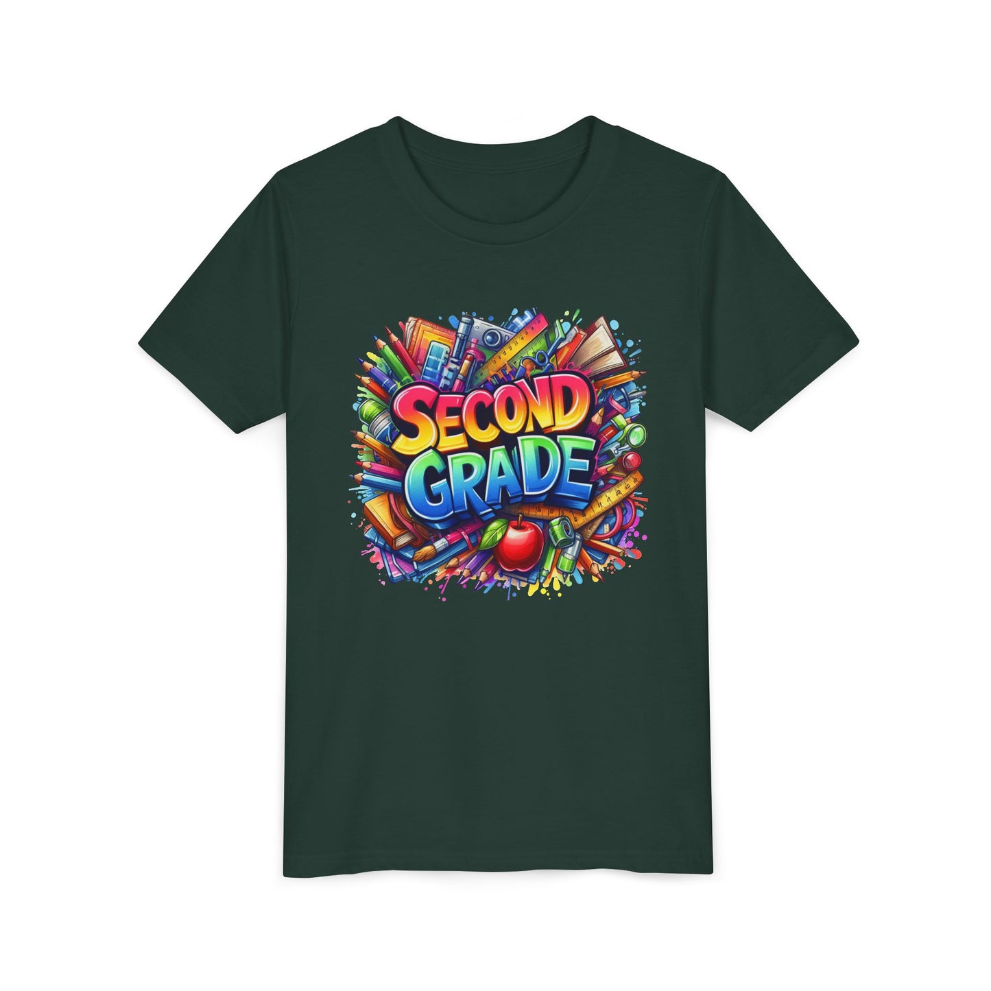 Second Grade Youth Tee — Colorful Back-to-School Kids T-Shirt