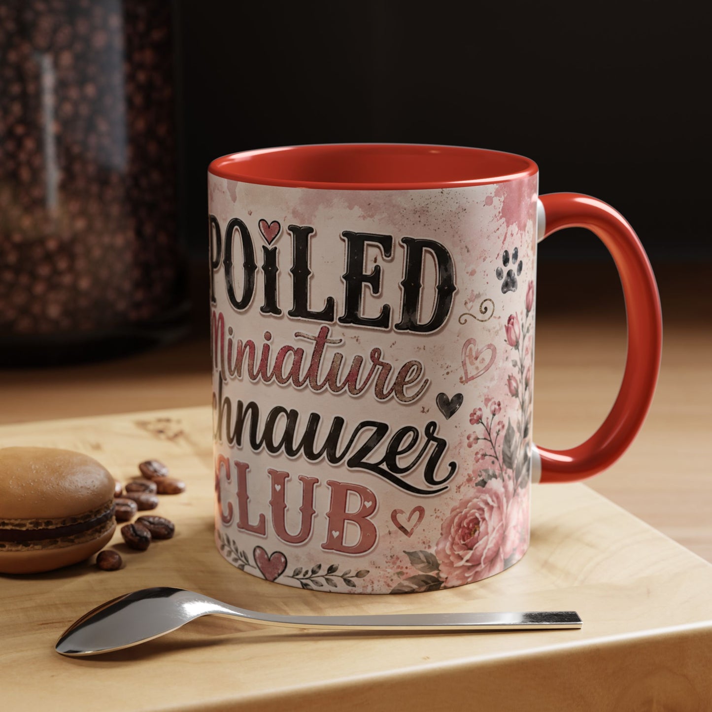 Spoiled Miniature Schnauzer Club Accent Coffee Mug — Cute Dog Mom Gift