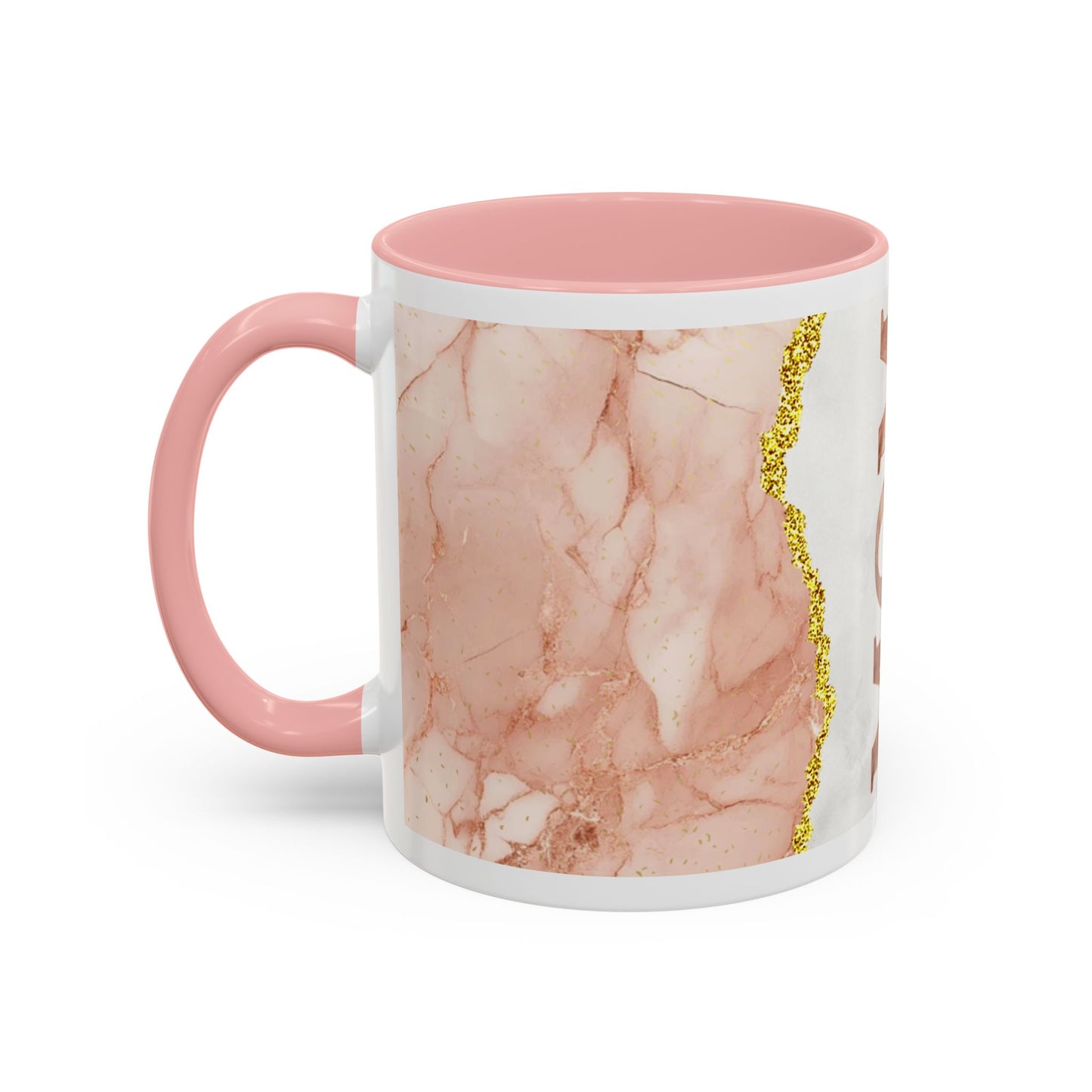 Mom Marble Accent Coffee Mug — Rose Gold & Gold Vein 11/15oz Gift