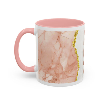 Mom Marble Accent Coffee Mug — Rose Gold & Gold Vein 11/15oz Gift