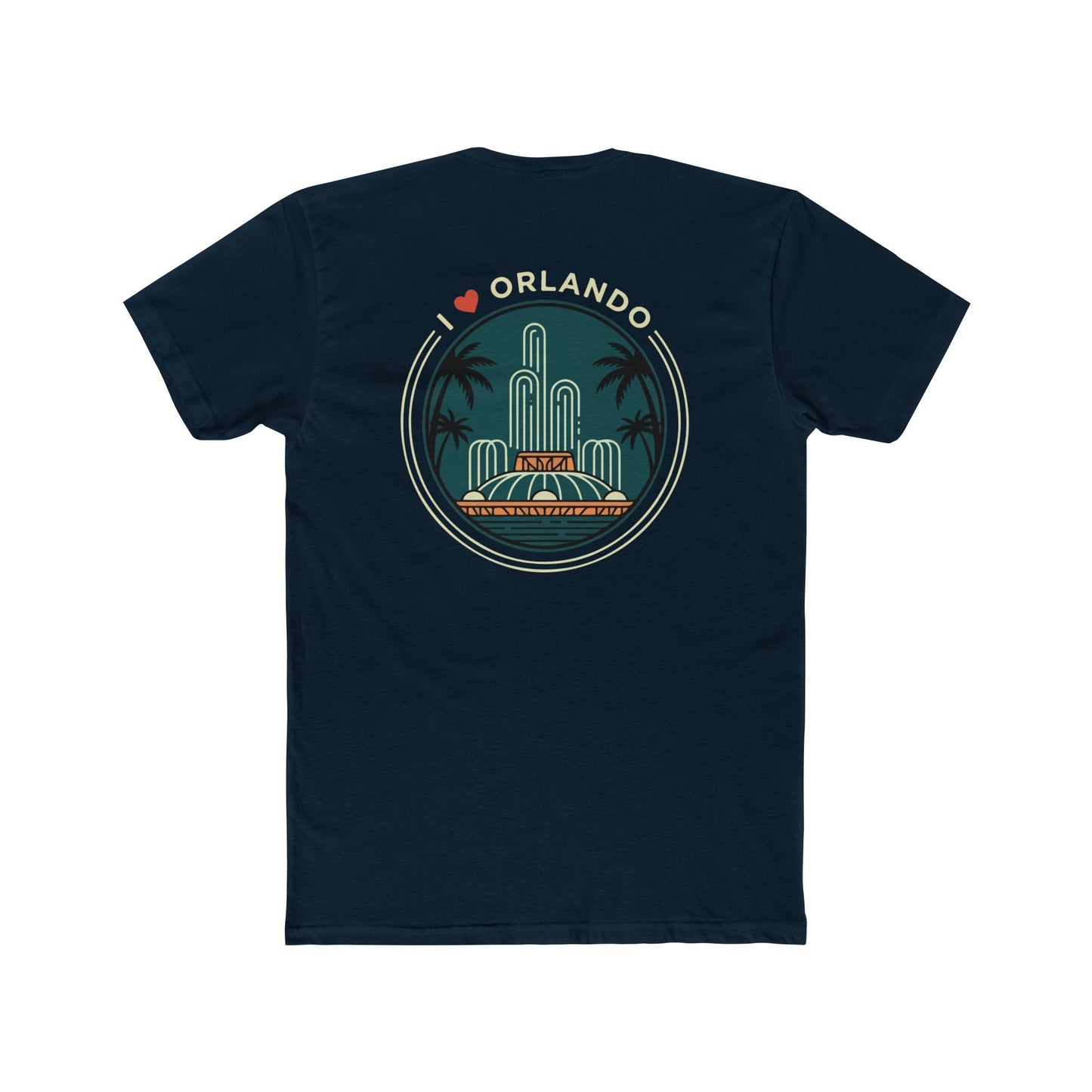 Orlando Fountain Retro Graphic Tee — I  Orlando Travel T‑Shirt