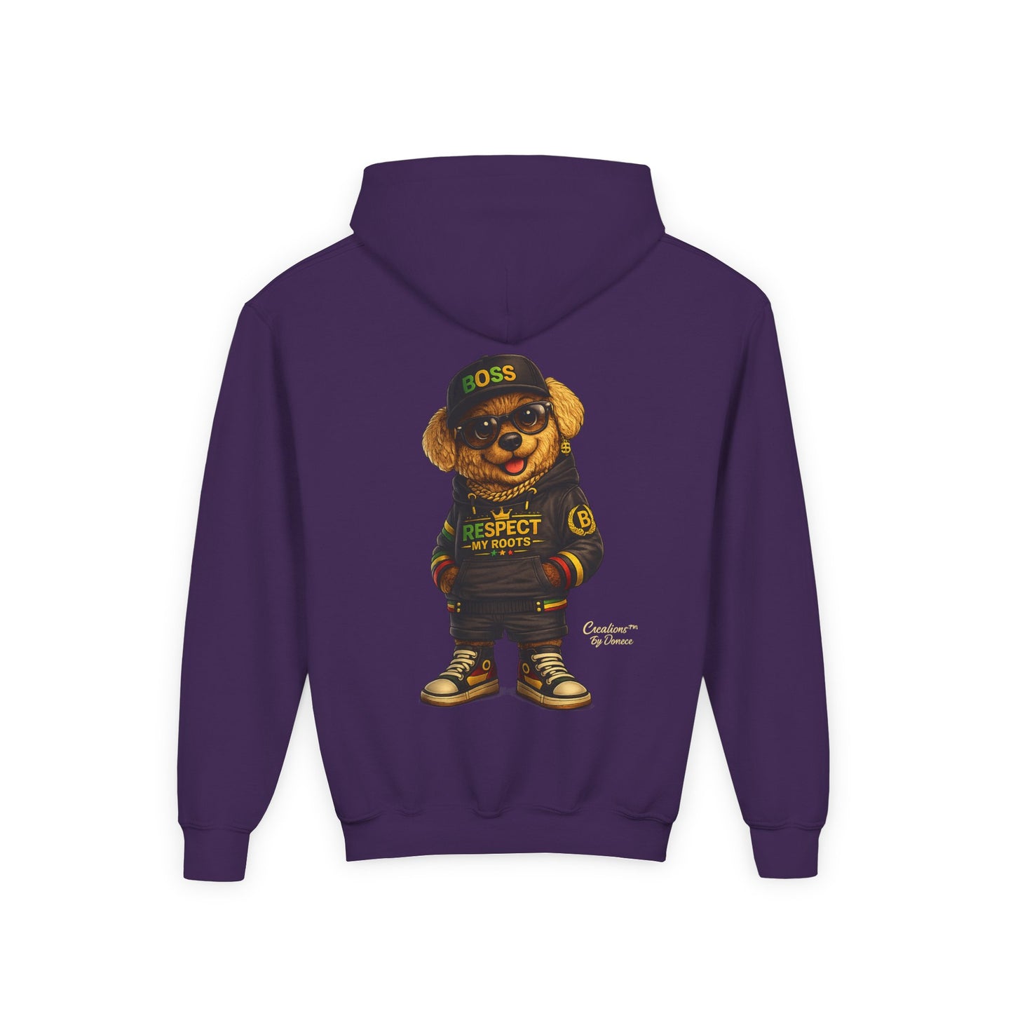 Youth Hoodie — Cool Bear 'Boss' Streetwear Design