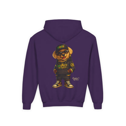Youth Hoodie — Cool Bear 'Boss' Streetwear Design