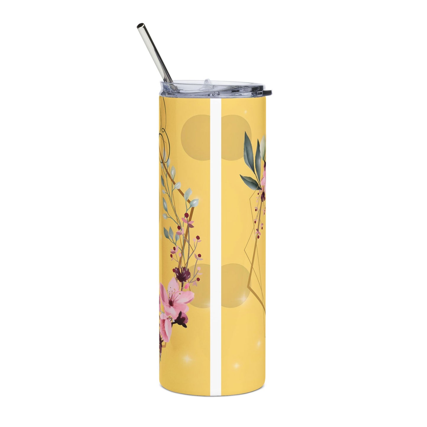 Nurse Floral 20oz Stainless Steel Tumbler — Yellow Insulated Travel Cup