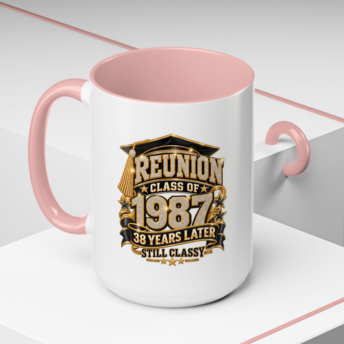 Class of 1987 Reunion Coffee Mug — 38 Years Later, Still Classy Accent Mug