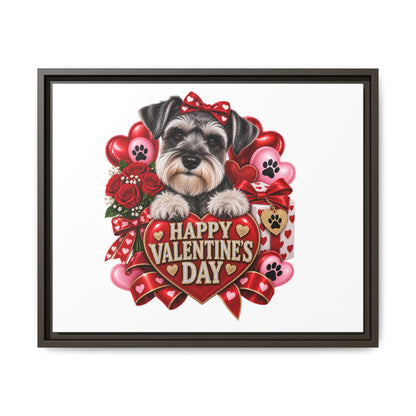 Valentine’s Day Schnauzer Framed Canvas