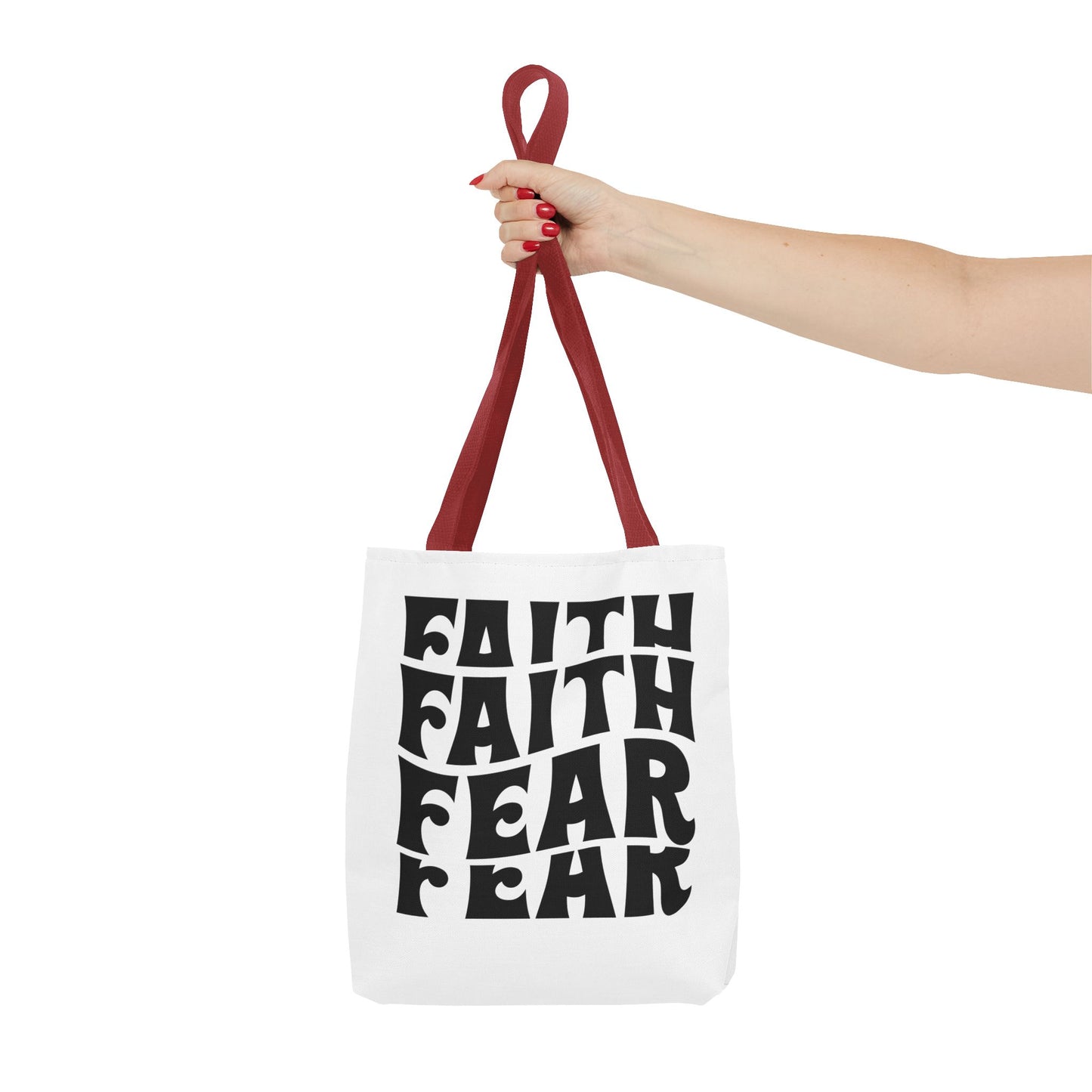 Faith Over Fear Tote Bag – Bold Retro Typography Canvas Tote