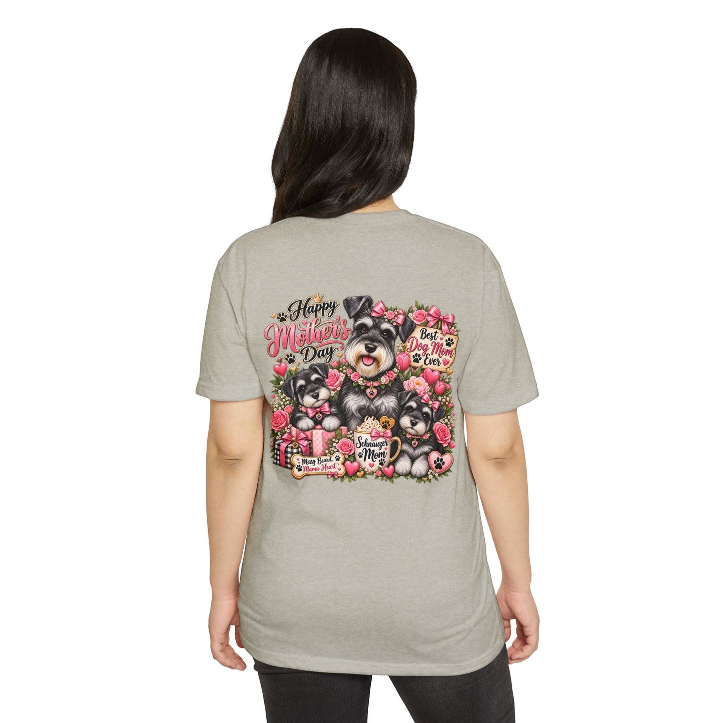 Mother's Day Schnauzer T-Shirt — "Happy Mother's Day" Dog Mom Tee