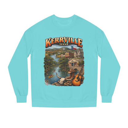 Kerrville Texas Scenic Crewneck Sweatshirt — Riverfront Guitar Vintage Design