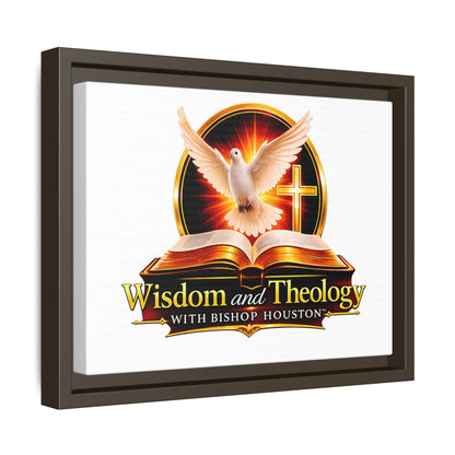 Framed Canvas Print — "Wisdom and Theology" Dove & Bible Wall Art