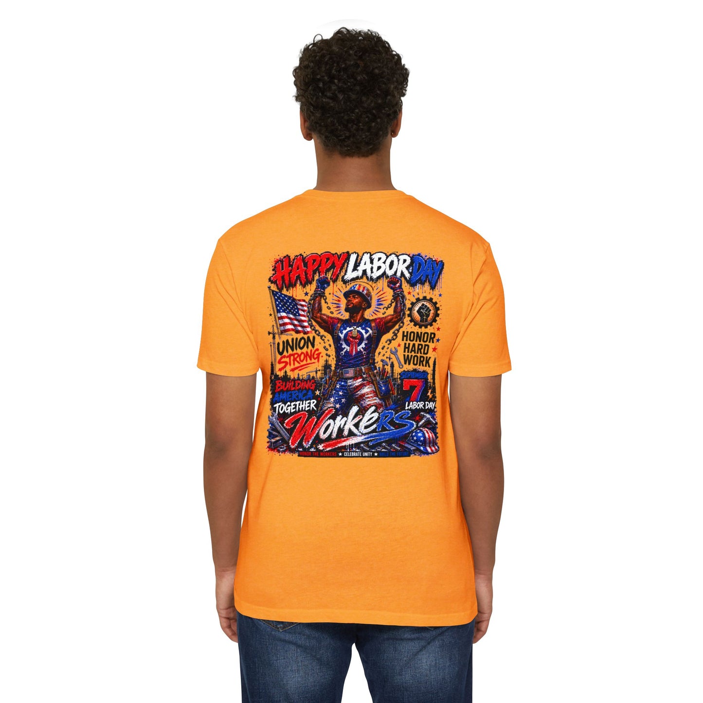 Labor Day Workers T-Shirt – "Happy Labor Day" Union Strong Patriotic Tee