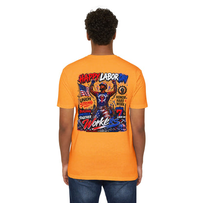Labor Day Workers T-Shirt – "Happy Labor Day" Union Strong Patriotic Tee
