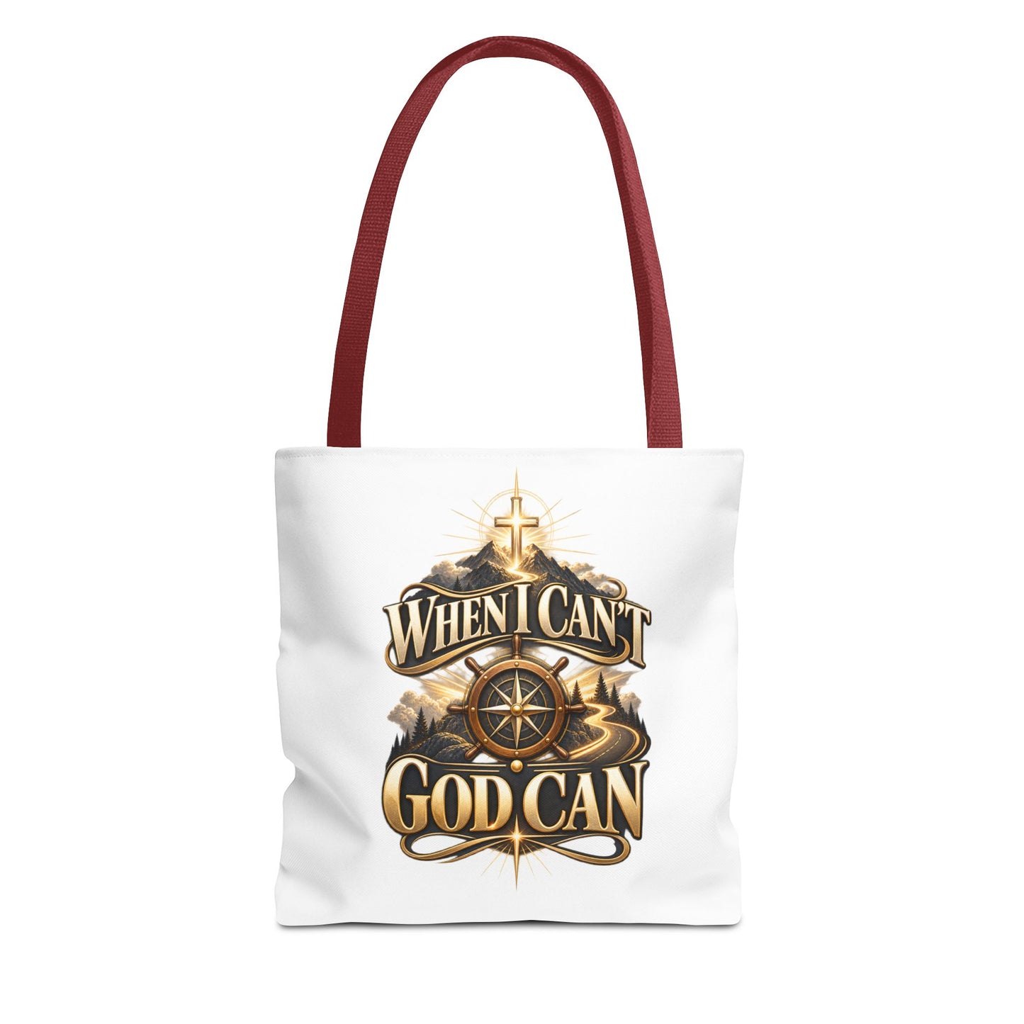 When I Can’t, God Can Christian Tote Bag – Faith Inspirational Beach Carryall