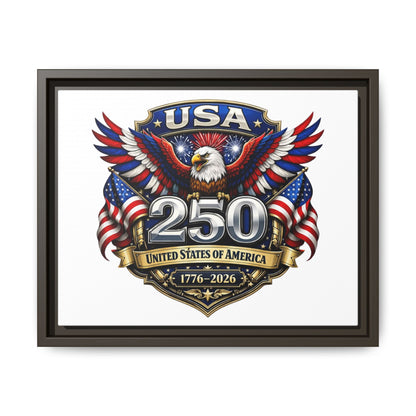 USA 250 Anniversary Framed Canvas — Patriotic Eagle 1776–2026 Wall Art