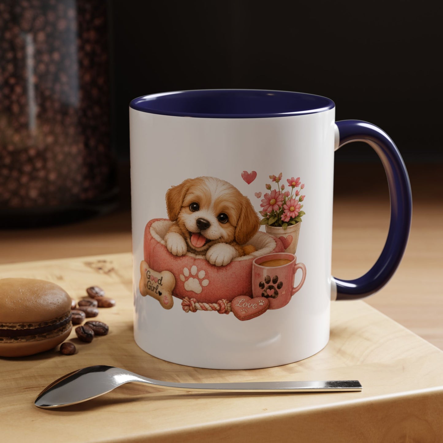 Cute Puppy Coffee Mug — Adorable 'Good Girl' Dog Design, Accent 11/15oz