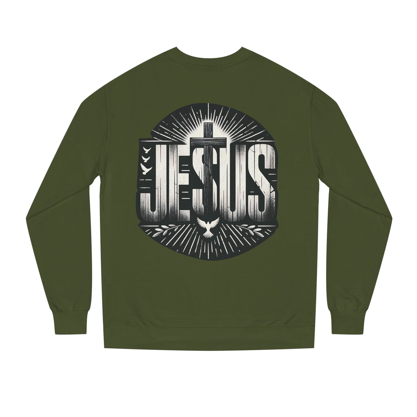 Jesus Graphic Sweatshirt — Vintage Cross & Dove Christian Crewneck