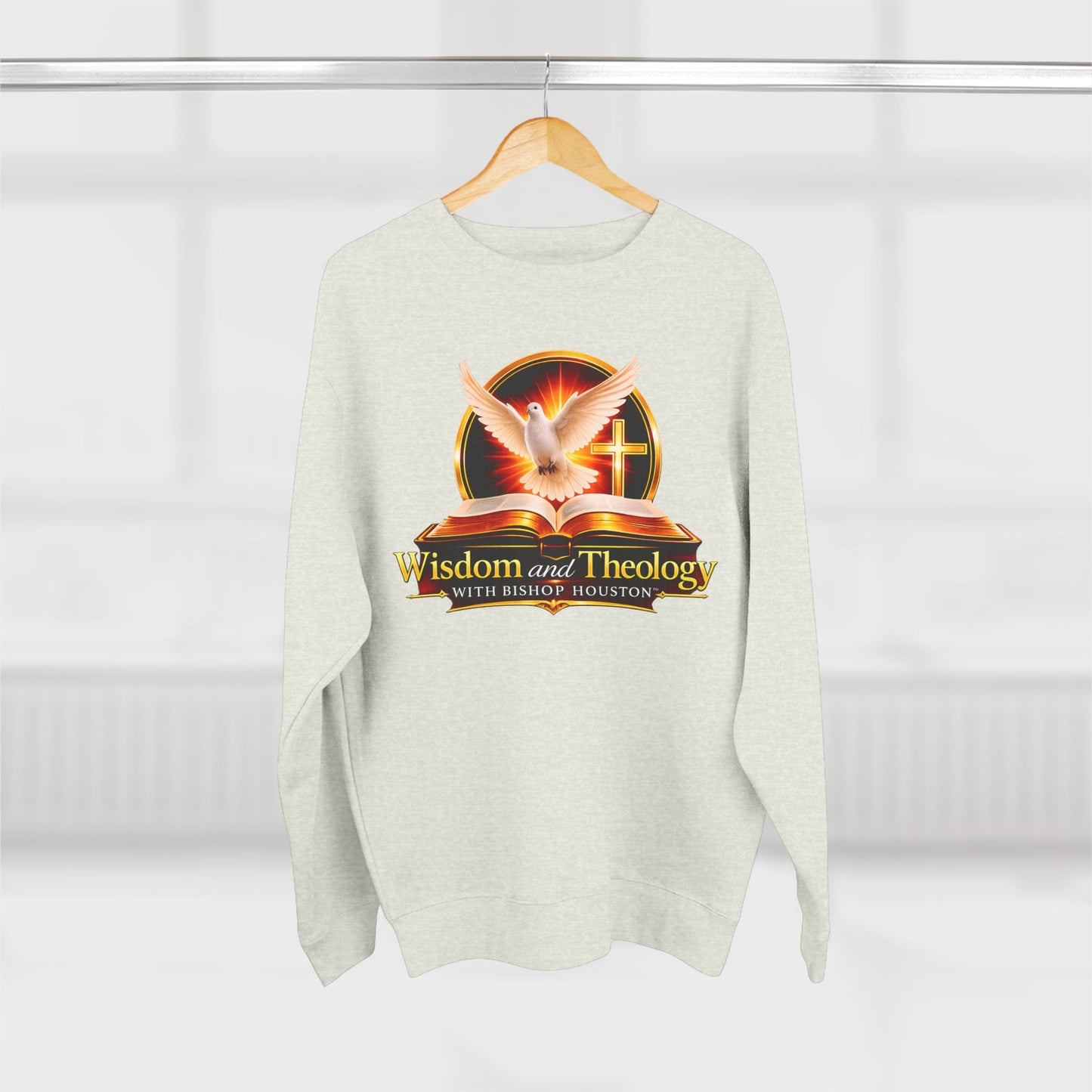 Wisdom & Theology Sweatshirt — Dove, Bible & Cross Christian Crewneck