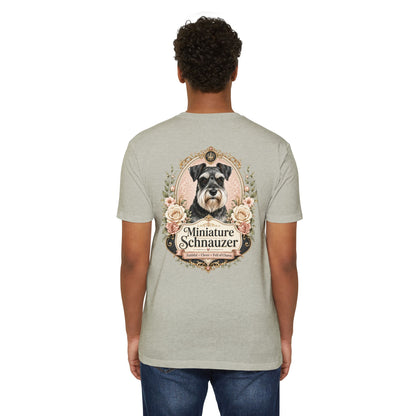Miniature Schnauzer Floral Portrait T-Shirt