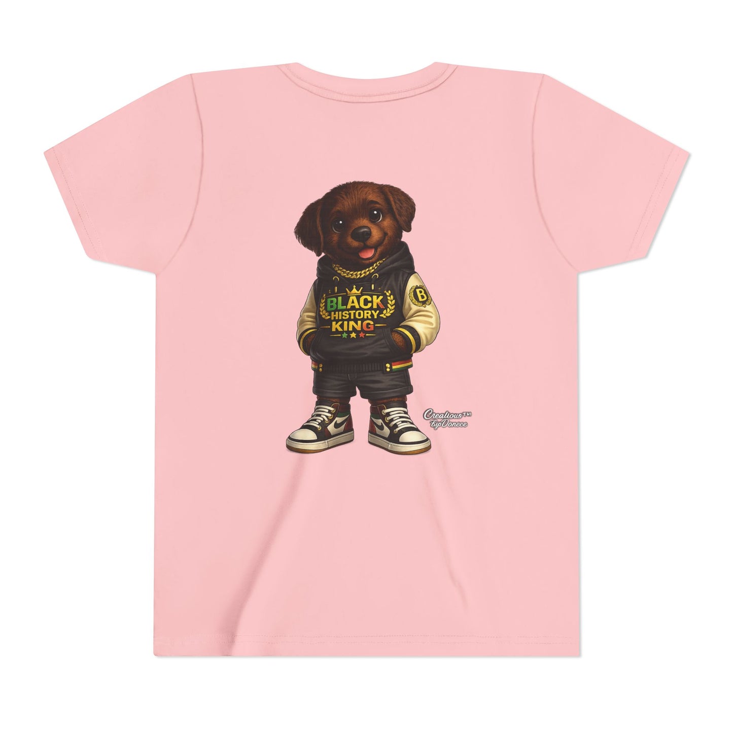 Youth Tee — 'Black History King' Puppy Graphic Shirt