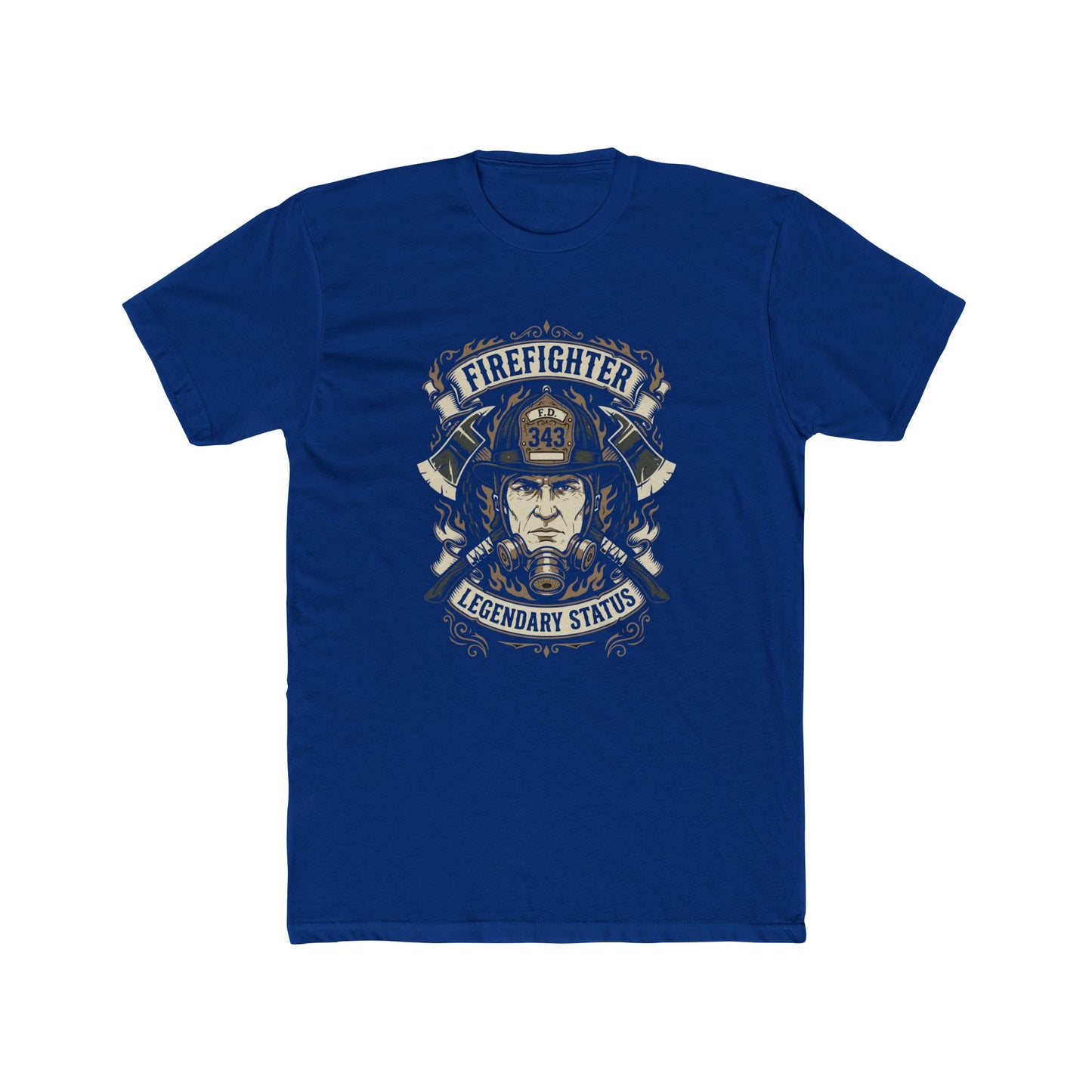 Firefighter Legendary Status T-Shirt — Vintage Fireman Helmet Graphic