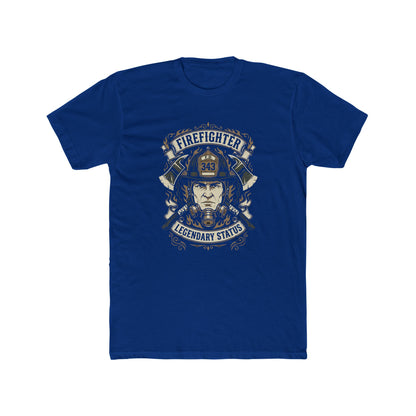 Firefighter Legendary Status T-Shirt — Vintage Fireman Helmet Graphic