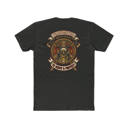 Firefighter Tribute Tee — 'To Serve & Protect' Helmet Maltese Cross Design
