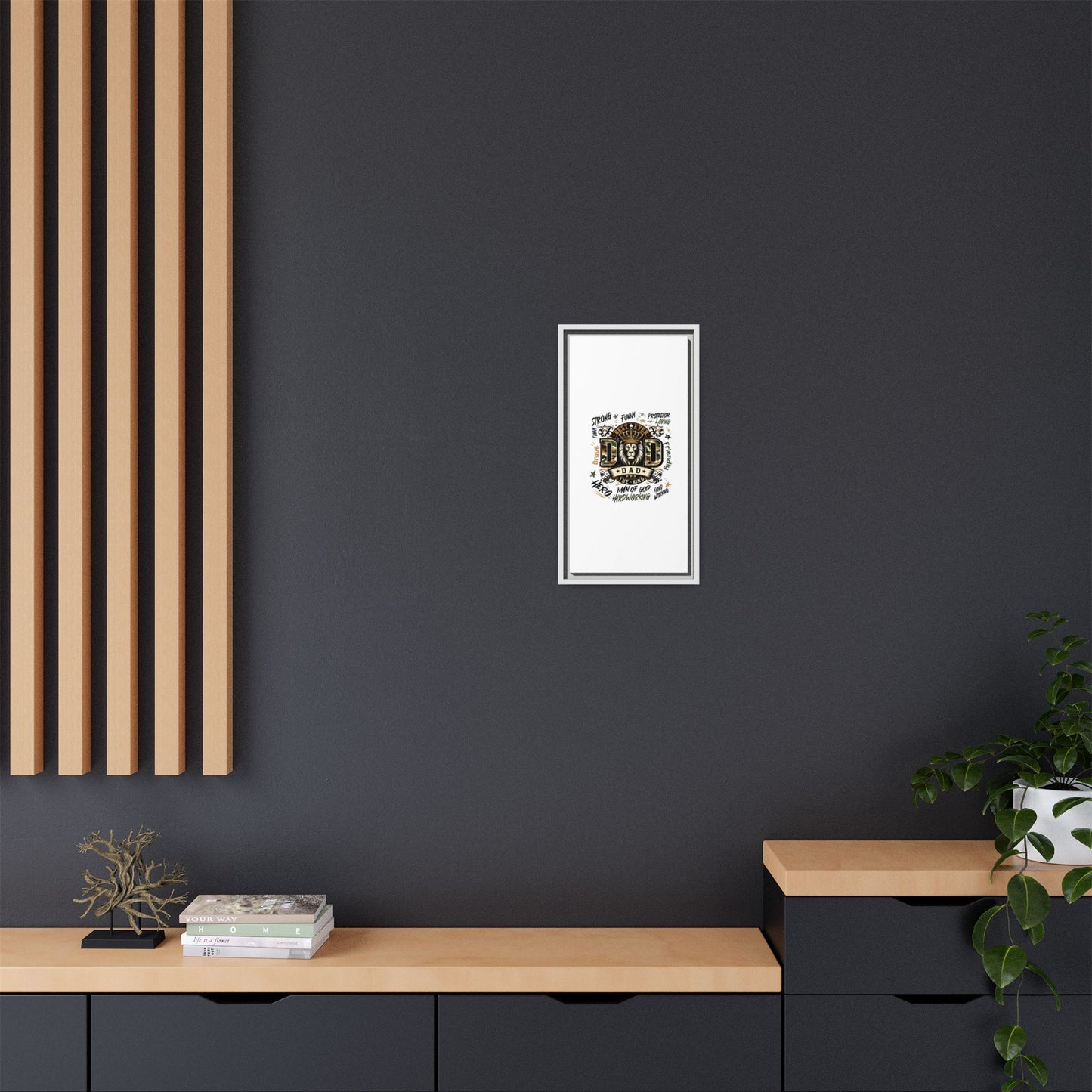 Framed Matte Canvas 'Best Ever DAD' Wall Art – Lion King Design, Father’s Day Gift