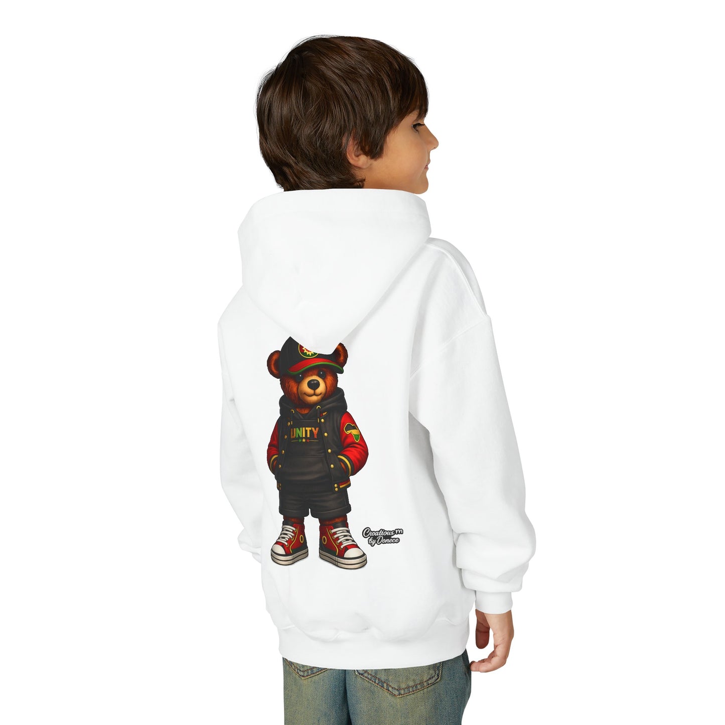 Youth Bear Hoodie — Streetwear Teddy Bear Graphic Pullover