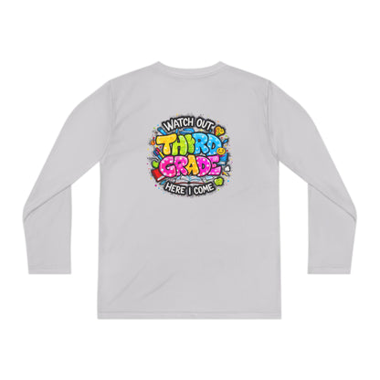 Youth Long Sleeve Tee — "Watch Out Third Grade Here I Come" Back-to-School Shirt