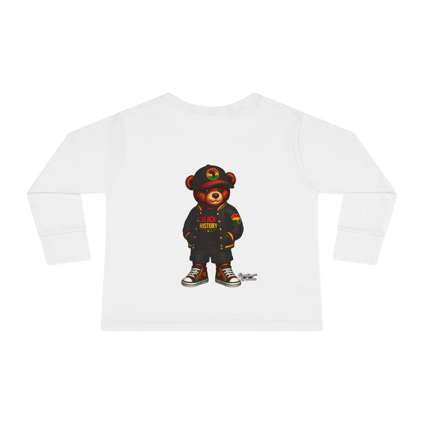 Cool Teddy Bear Toddler Long Sleeve Tee — Urban Streetwear Kids Shirt